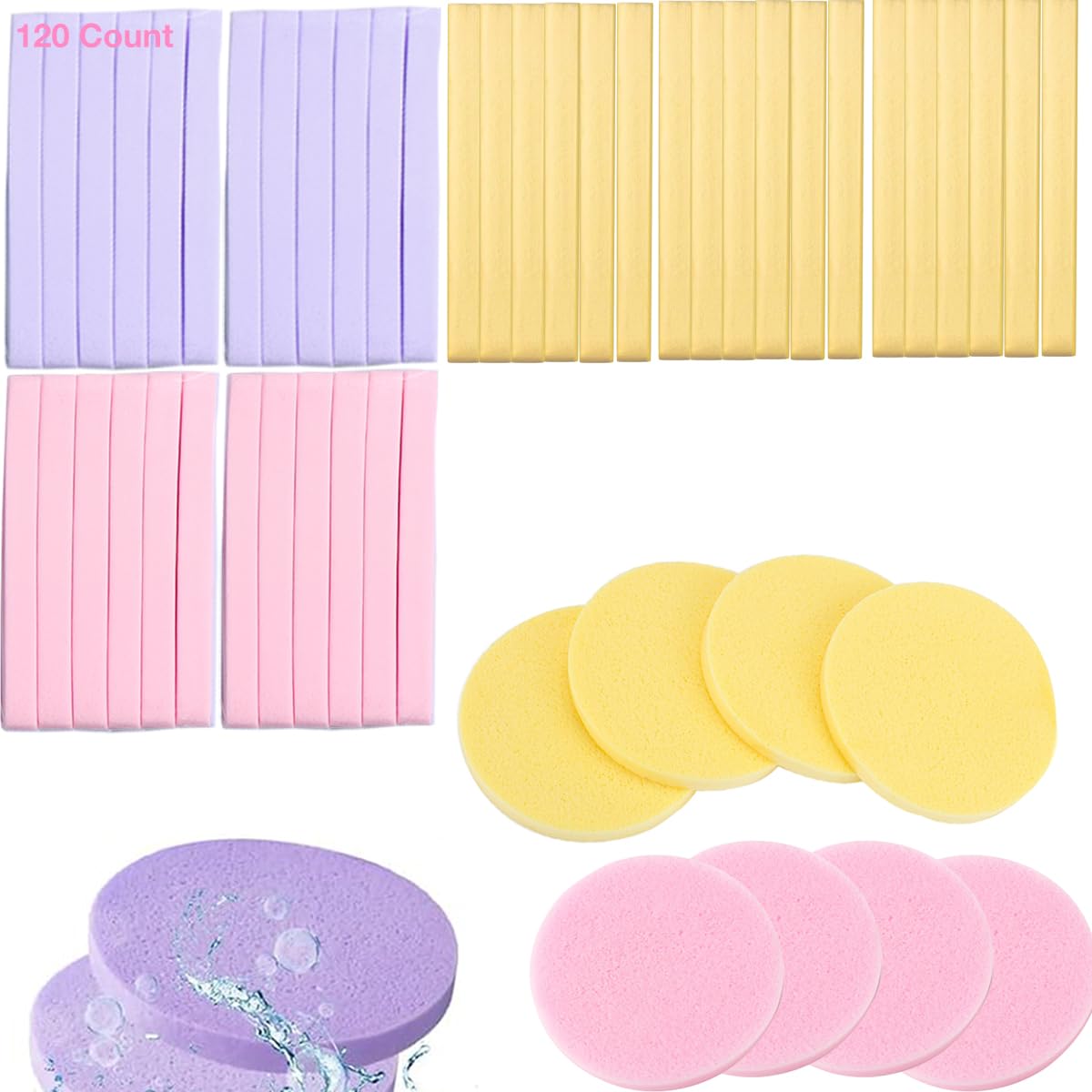 Amazon | フェイシャルスポンジ 圧縮 120個 PVA プロフェッショナル